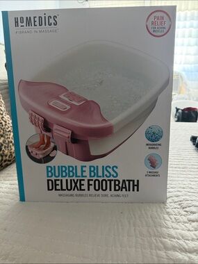 Homedics Bubble Bliss Deluxe Footbath in Pink and White